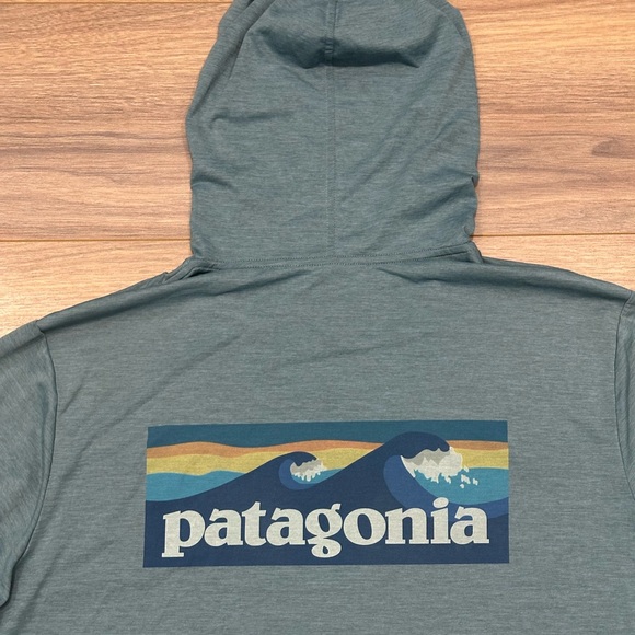 Patagonia Capilene Cool Daily Graphic Hooded Shirt Sun Hoody in Blue Size XL - Picture 9 of 12